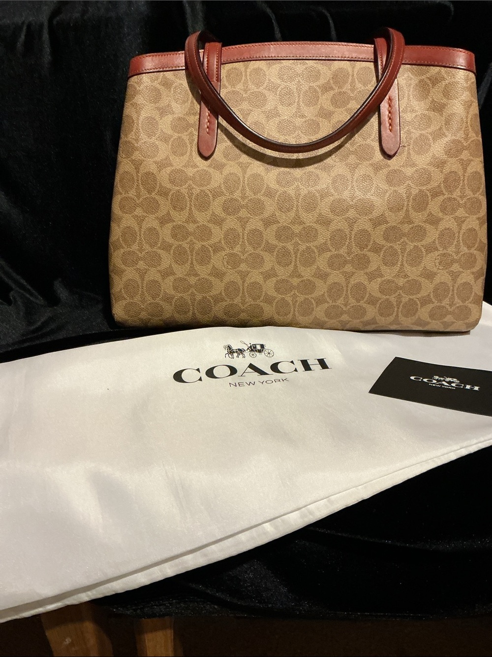 Coach Tan Signature Charlie Canvas Satchel